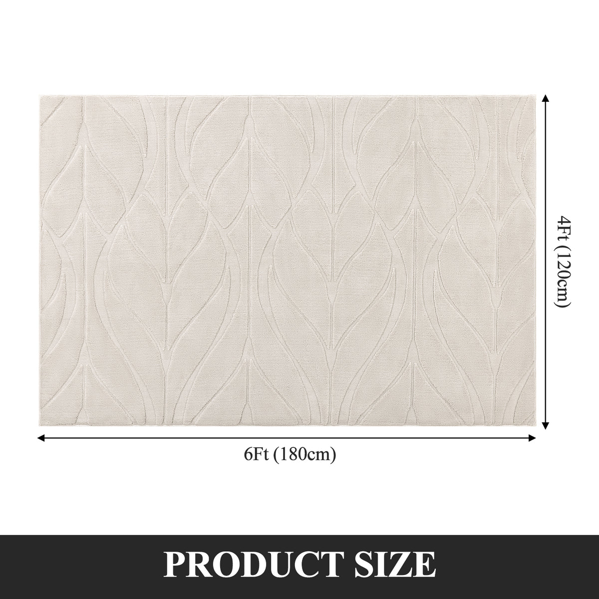 MeyJey Small Shag Area Rug for Living Room Modern Geometric High-Low Cut Machine Washable Rugs for Bedroom Dinning Room Office Decor Non-Slip Soft Carpet