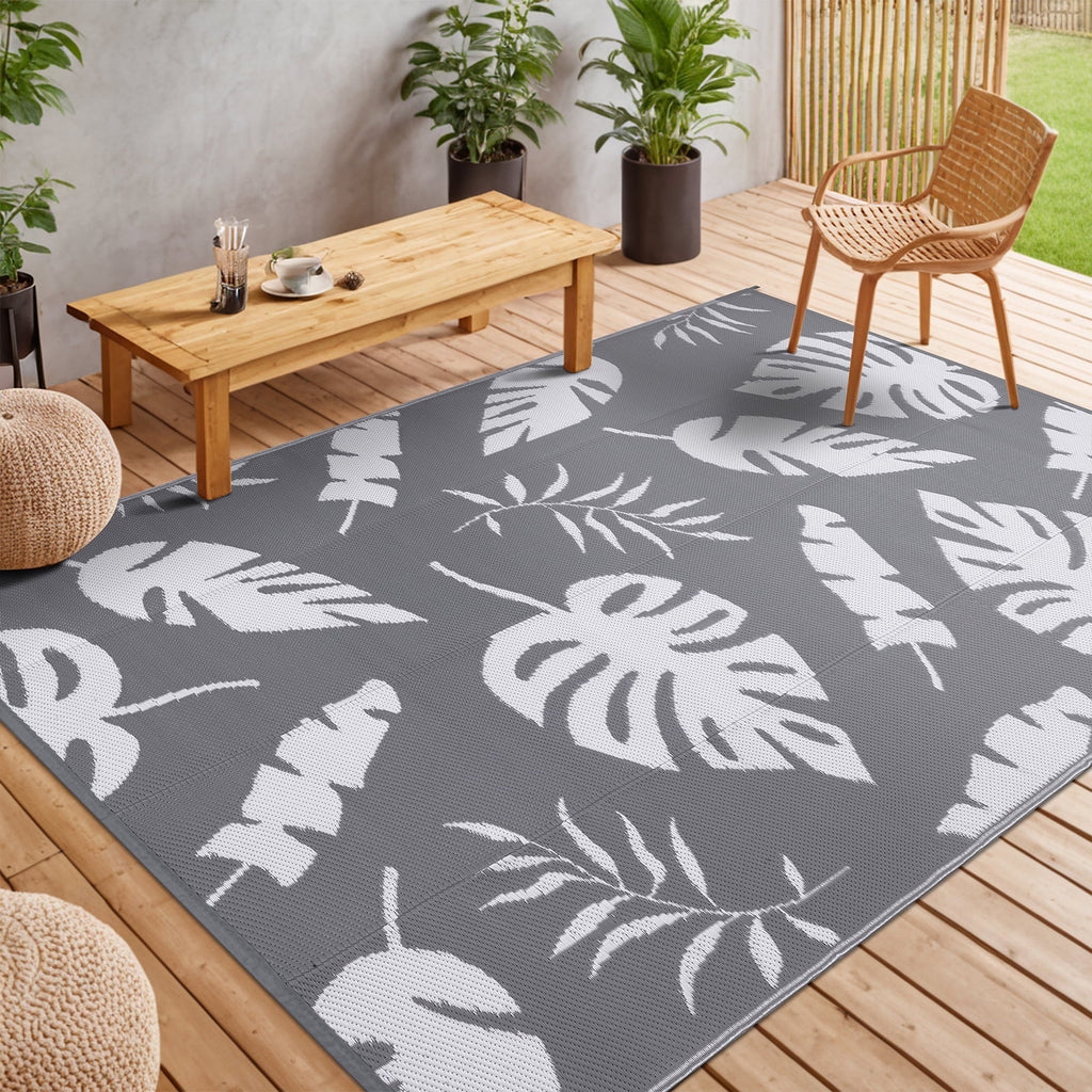 MeyJey Outdoor Rug, 6'x9' Reversible Waterproof Area Rug, Plastic Mat for RV Patio Camping