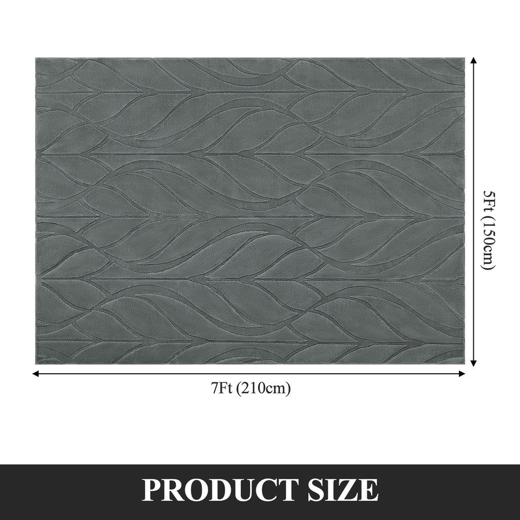 MeyJey Small Shag Area Rug for Living Room Modern Geometric High-Low Cut Machine Washable Rugs for Bedroom Dinning Room Office Decor Non-Slip Soft Carpet
