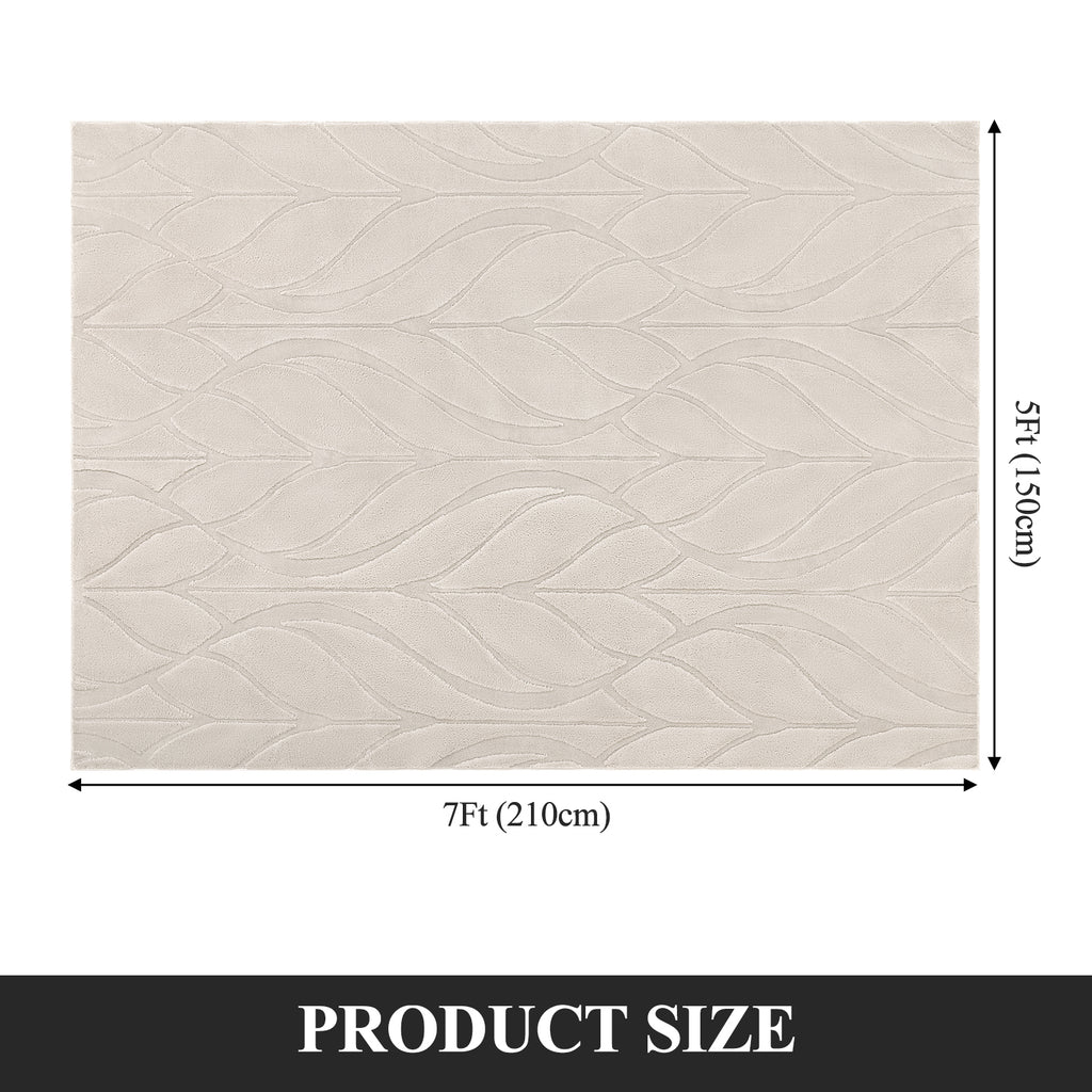 MeyJey Small Shag Area Rug for Living Room Modern Geometric High-Low Cut Machine Washable Rugs for Bedroom Dinning Room Office Decor Non-Slip Soft Carpet