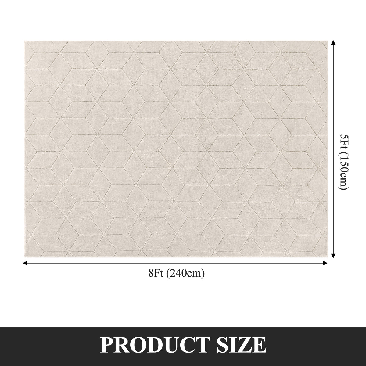 MeyJey Small Shag Area Rug for Living Room Modern Geometric High-Low Cut Machine Washable Rugs for Bedroom Dinning Room Office Decor Non-Slip Soft Carpet