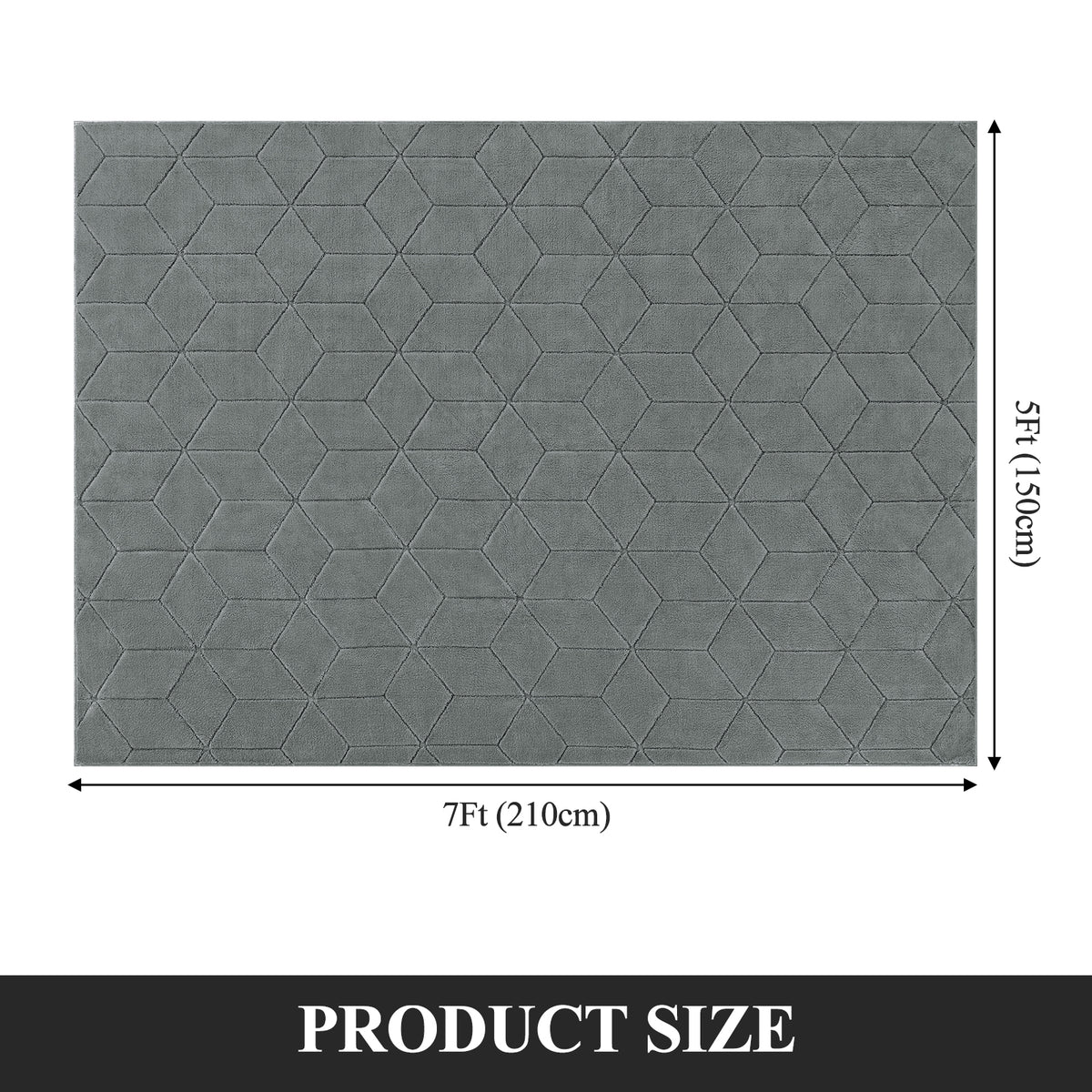 MeyJey Small Shag Area Rug for Living Room Modern Geometric High-Low Cut Machine Washable Rugs for Bedroom Dinning Room Office Decor Non-Slip Soft Carpet