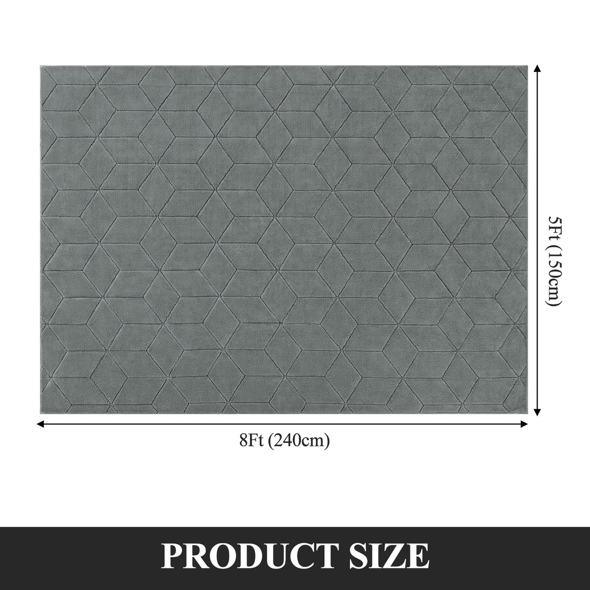 MeyJey Small Shag Area Rug for Living Room Modern Geometric High-Low Cut Machine Washable Rugs for Bedroom Dinning Room Office Decor Non-Slip Soft Carpet