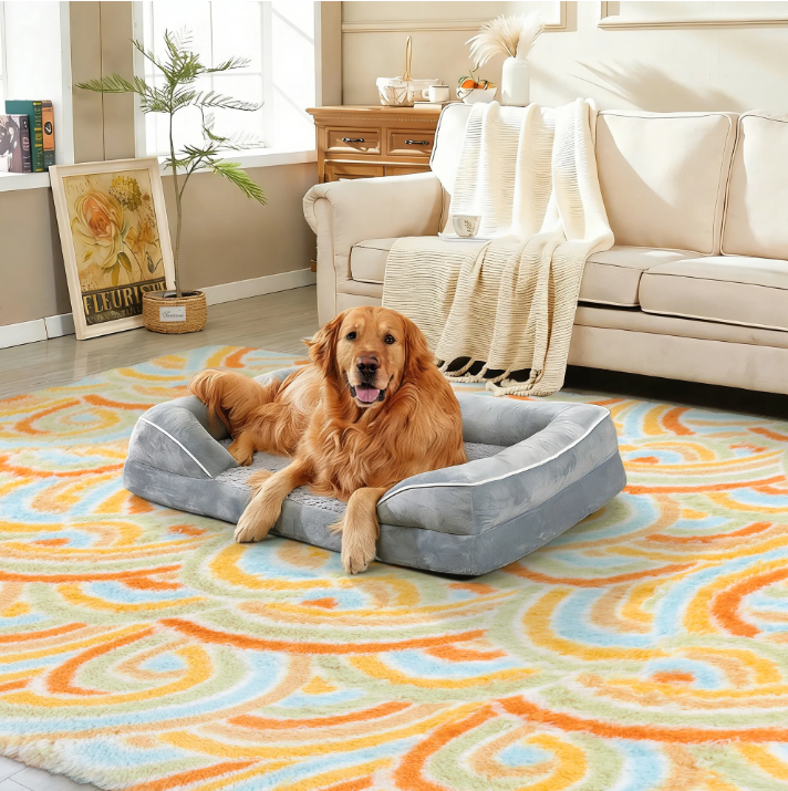 MeyJey Shag Area Rug, 6’x9’ Soft Fluffy Area Rugs for Living Room Bedroom Decor Carpet, Orange