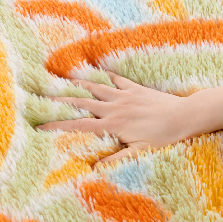 MeyJey Shag Area Rug, Soft Fluffy Area Rugs for Living Room Bedroom Decor Carpet, Orange