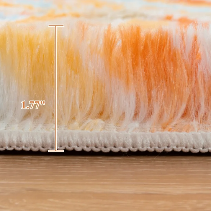 MeyJey Shag Area Rug, 6’x9’ Soft Fluffy Area Rugs for Living Room Bedroom Decor Carpet, Orange