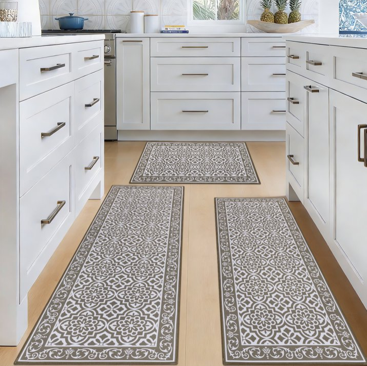 MeyJey Kitchen Rug Set 3 Piece, Non Slip Machine Washable Mats for Home Floor and Living Room