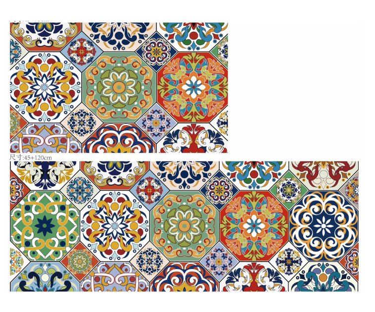 MeyJey Boho Kitchen Rug Set of 2, Non-Slip Anti-Fatigue Waterproof Cushioned Mat for Kitchen, Dining & Laundry Room, 18"x30"+18"x48"