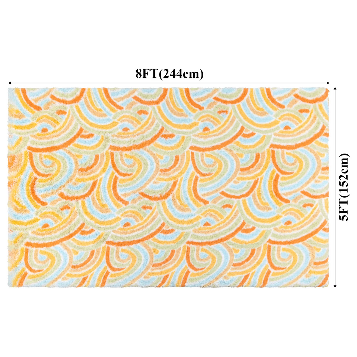 MeyJey Shag Area Rug, Soft Fluffy Area Rugs for Living Room Bedroom Decor Carpet, Orange