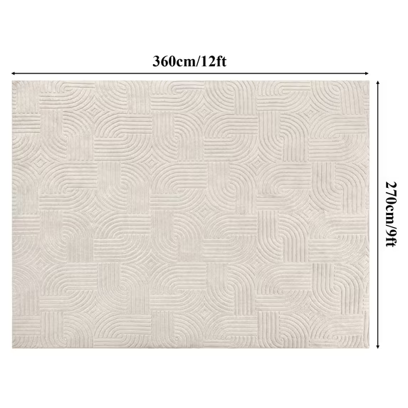 MeyJey Runner Rug for Hallways, Non Slip Modern Jacquard Textured Rugs Soft Geometric Rug for Entryway Bathroom Laundry Dorm, Beige