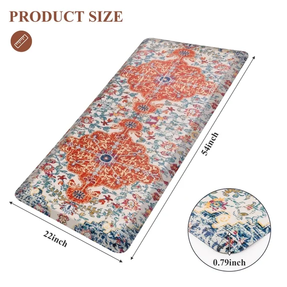 MeyJey 4/5 Inch Thick Anti Fatigue Kitchen Rug, Non Slip Waterproof Floor Mats for Kitchen Sink Laundry Office