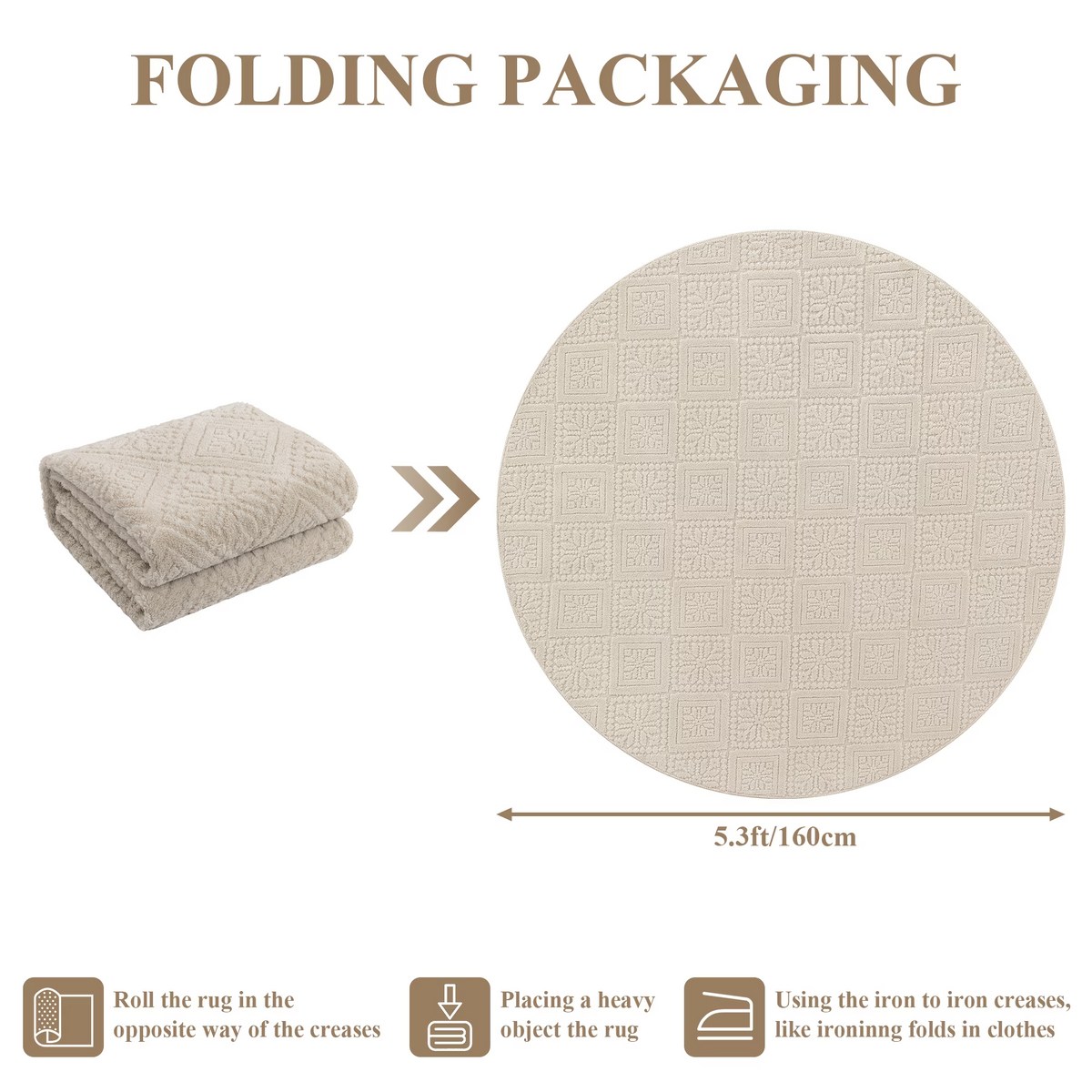 MeyJey Area Rugs for Living Room, Non Slip Washable Modern Beige Solid Color Rugs for Bedroom, Soft Fluffy Carpet for Dining Room Office, Beige