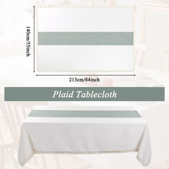 MeyJey Tablecloths for Rectangle Tables, Waterproof Linen Cotton Farmhouse Table Cloths with Tassel for Kitchen Dining