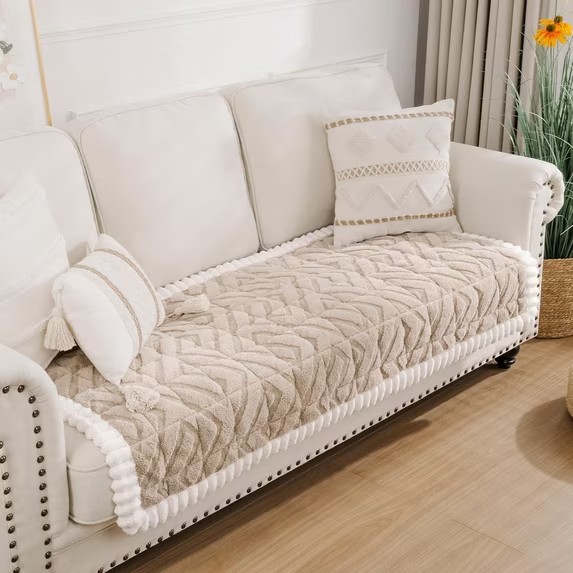 MeyJey Geometric Jacquard Sofa Cover, Non Slip Washable Pet Friendly Slipcover for Indoor Home Dogs Cats