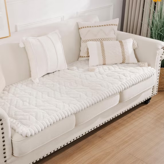 MeyJey Geometric Jacquard Sofa Cover, Non Slip Washable Pet Friendly Slipcover for Indoor Home Dogs Cats