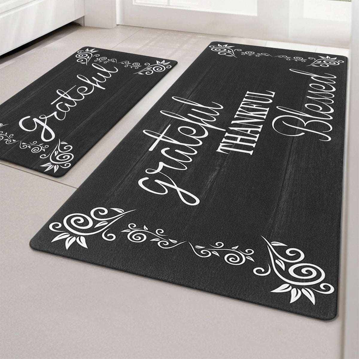 MeyJey Kitchen Rug Set Anti Fatigue 2 Piece Non-Slip Waterproof Cushioned Mats