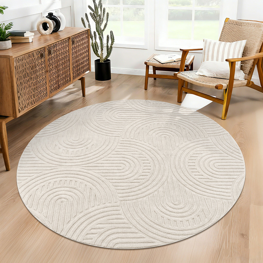 MeyJey  Shag Area Rug for Living Room Machine Washable Rugs for Bedroom Dinning Room Office Decor Fan Shadow PatternNon-Slip Soft Carpet, Pale Camel
