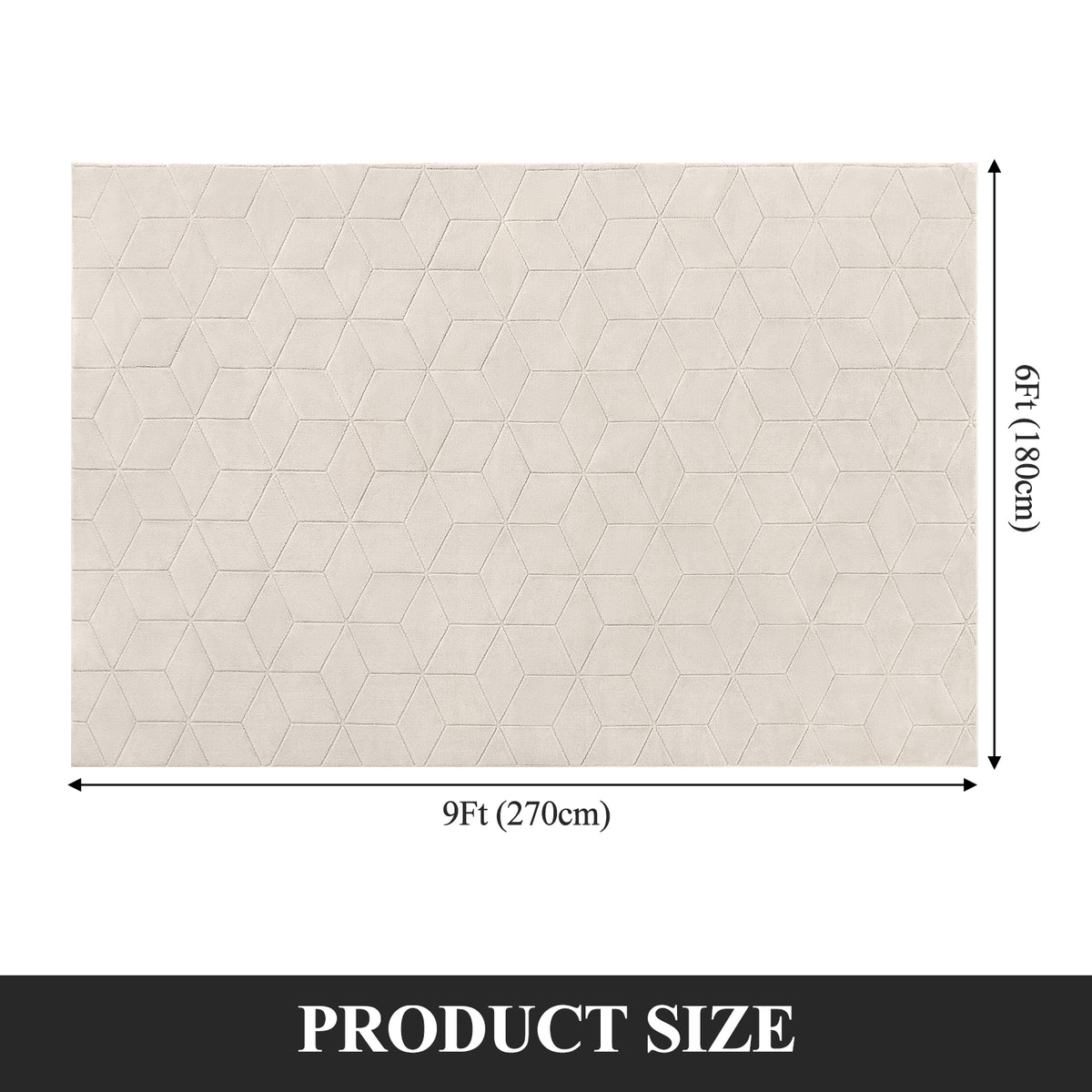 MeyJey Small Shag Area Rug for Living Room Modern Geometric High-Low Cut Machine Washable Rugs for Bedroom Dinning Room Office Decor Non-Slip Soft Carpet