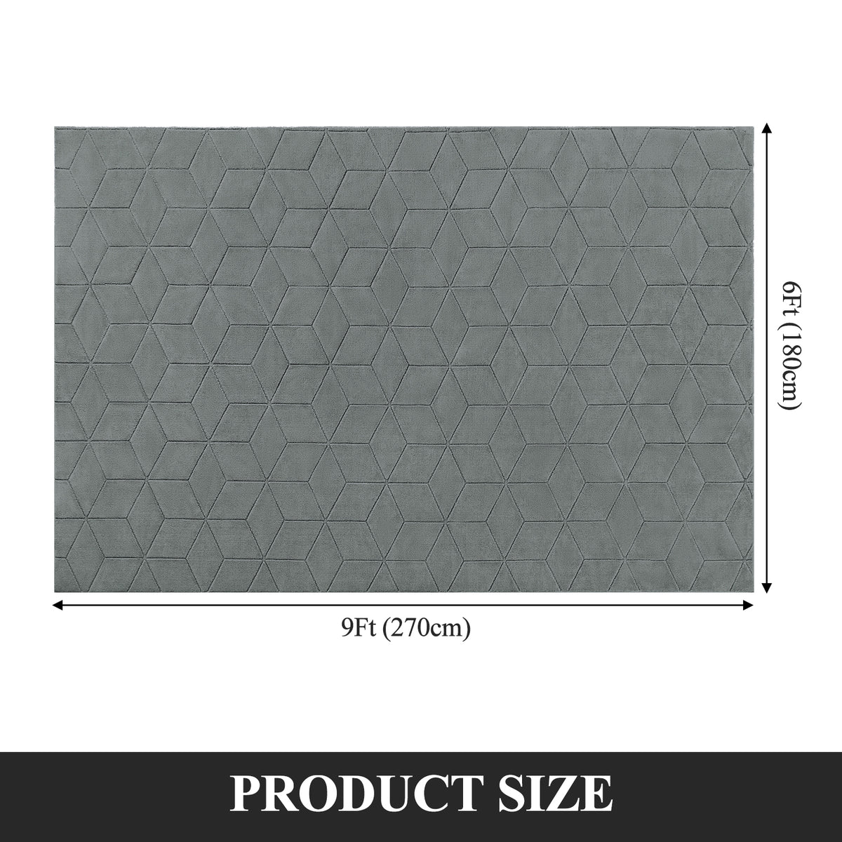 MeyJey Small Shag Area Rug for Living Room Modern Geometric High-Low Cut Machine Washable Rugs for Bedroom Dinning Room Office Decor Non-Slip Soft Carpet