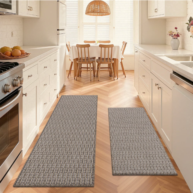 MeyJey Kitchen Rug Set 2 Piece, Non Slip Kitchen Floor Mats Machine Washable Mats for Home Floor and Living Room