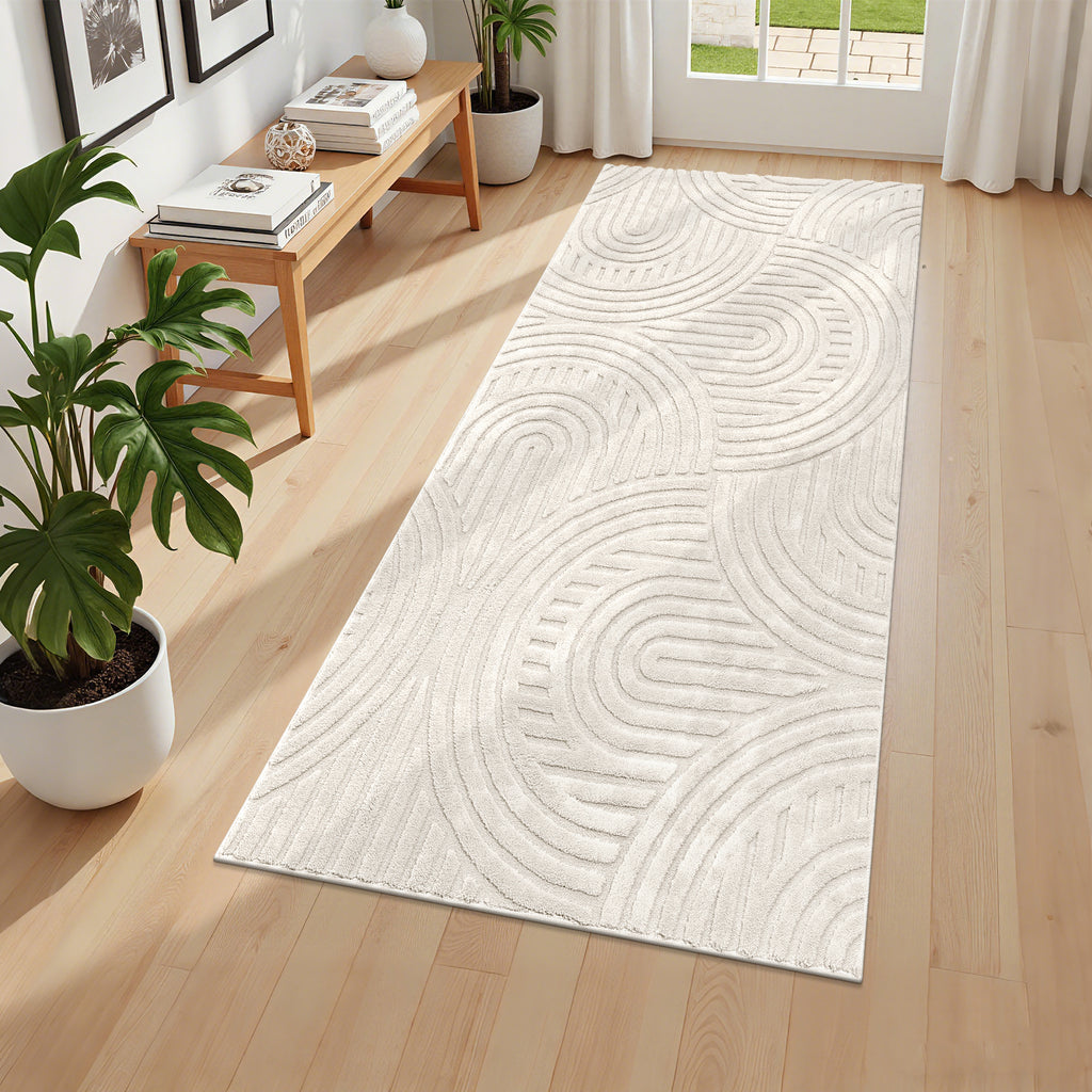 MeyJey  Shag Area Rug for Living Room Machine Washable Rugs for Bedroom Dinning Room Office Decor Fan Shadow PatternNon-Slip Soft Carpet, Pale Camel