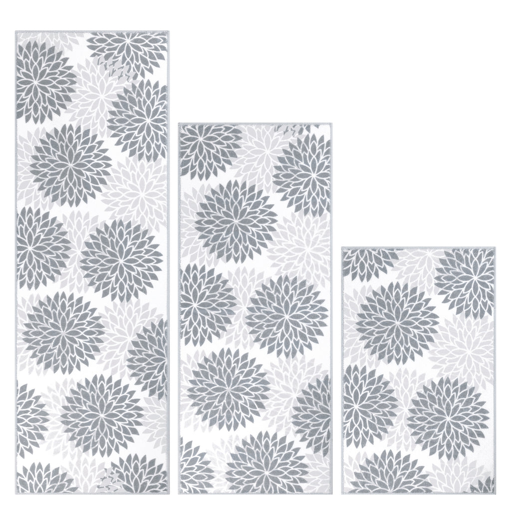 MeyJey Kitchen Rug Anti-Fatigue Mat Set for Kitchen, 2 Piece Non-Slip Waterproof Comfort Cushioned Floor Mats 20"x31.5"+20"x59"