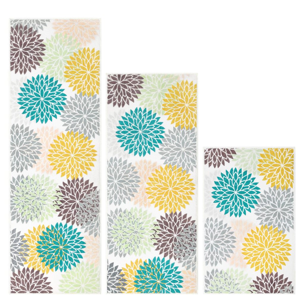 MeyJey Kitchen Rug Anti-Fatigue Mat Set for Kitchen, 2 Piece Non-Slip Waterproof Comfort Cushioned Floor Mats 20"x31.5"+20"x59"