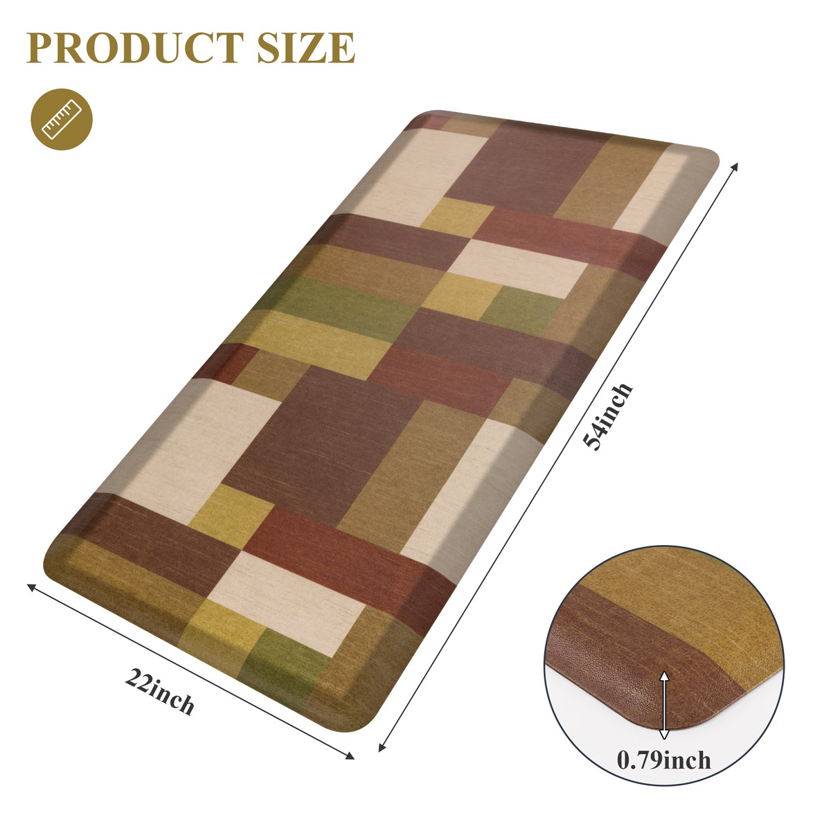 MeyJey 4/5 Inch Thick Anti Fatigue Kitchen Rug, Non Slip Waterproof Floor Mats for Kitchen Sink Laundry Office