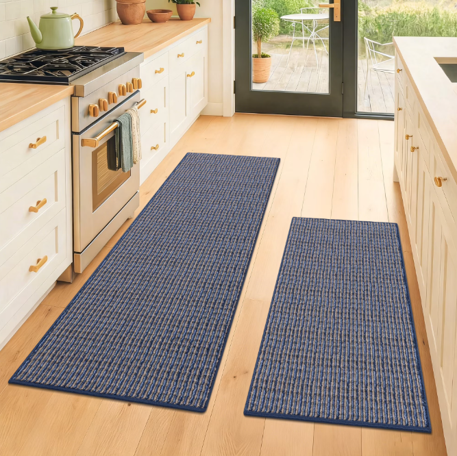 MeyJey Kitchen Rug Set 2 Piece, Non Slip Kitchen Floor Mats Machine Washable Mats for Home Floor and Living Room