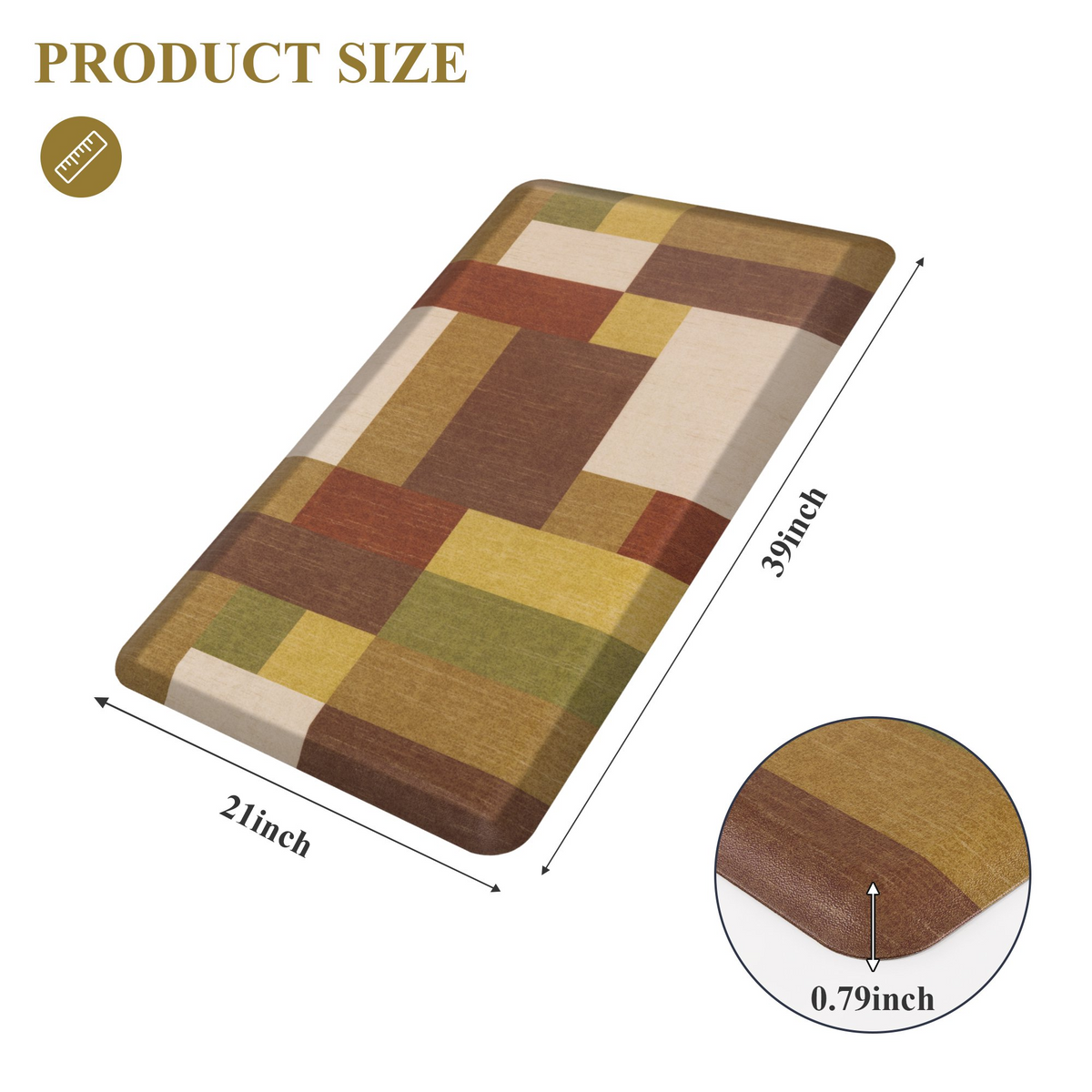 MeyJey 4/5 Inch Thick Anti Fatigue Kitchen Rug, Non Slip Waterproof Floor Mats for Kitchen Sink Laundry Office