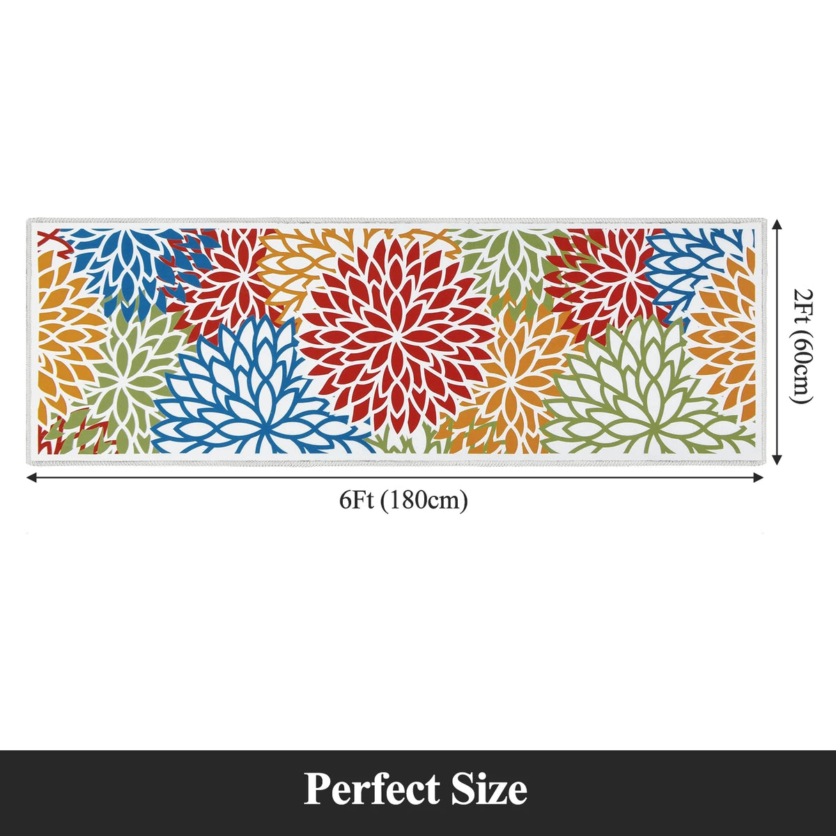 MeyJey Floral Runner Rug for Hallways, Oriental Non Slip Machine Washable Area Rugs Vintage Floor Carpet for Bedroom Kitchen Dinning/Living/Laundry Room