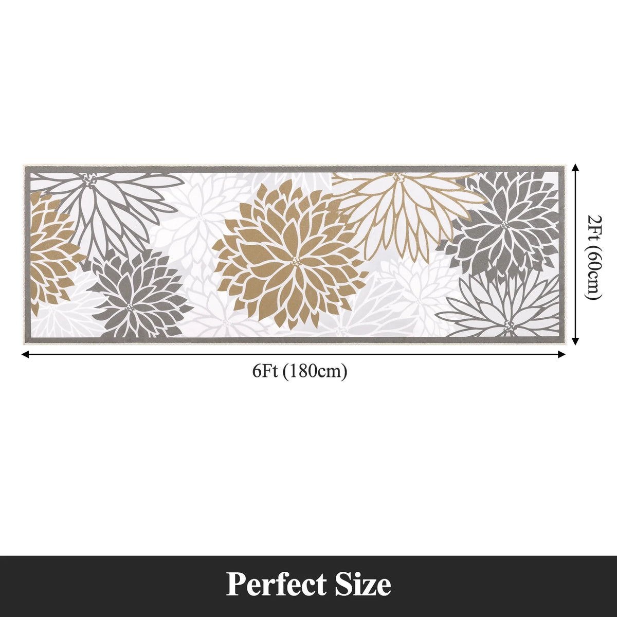 MeyJey Floral Runner Rug for Hallways, Oriental Non Slip Machine Washable Area Rugs Vintage Floor Carpet for Bedroom Kitchen Dinning/Living/Laundry Room