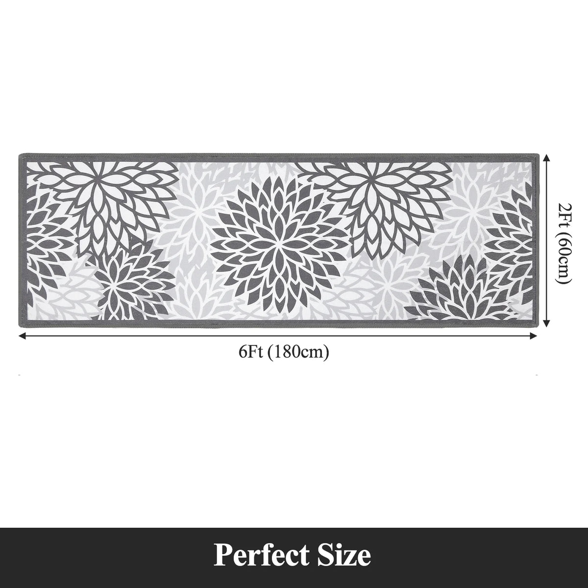 MeyJey Floral Runner Rug for Hallways, Oriental Non Slip Machine Washable Area Rugs Vintage Floor Carpet for Bedroom Kitchen Dinning/Living/Laundry Room