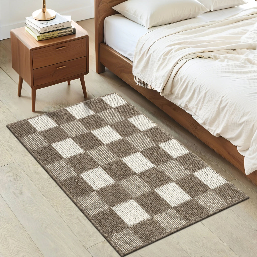 MeyJey Indoor Outdoor Doormat, Non-Slip Absorbent Low Profile Front Door Mats, Brown