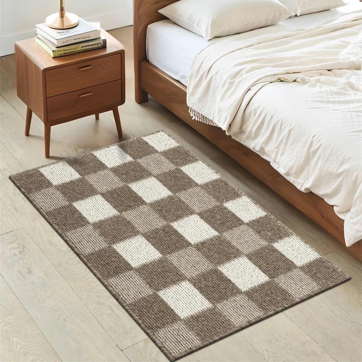 MeyJey Indoor Outdoor Doormat, Non-Slip Absorbent Low Profile Front Door Mats, Brown