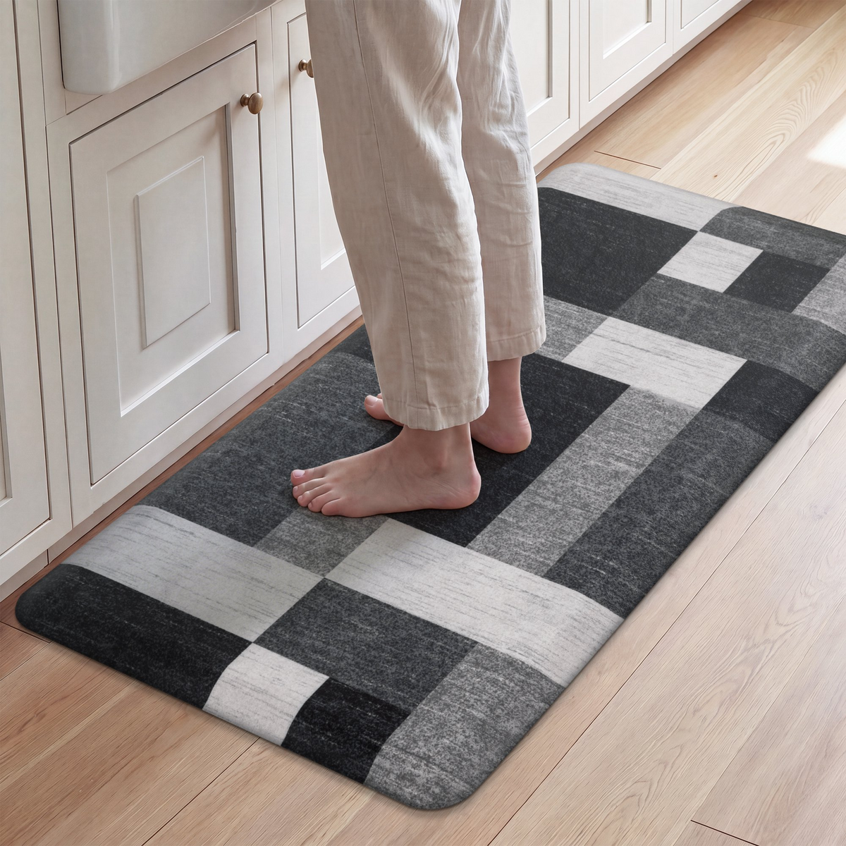 MeyJey 4/5 Inch Thick Anti Fatigue Kitchen Rug, Non Slip Waterproof Floor Mats for Kitchen Sink Laundry Office