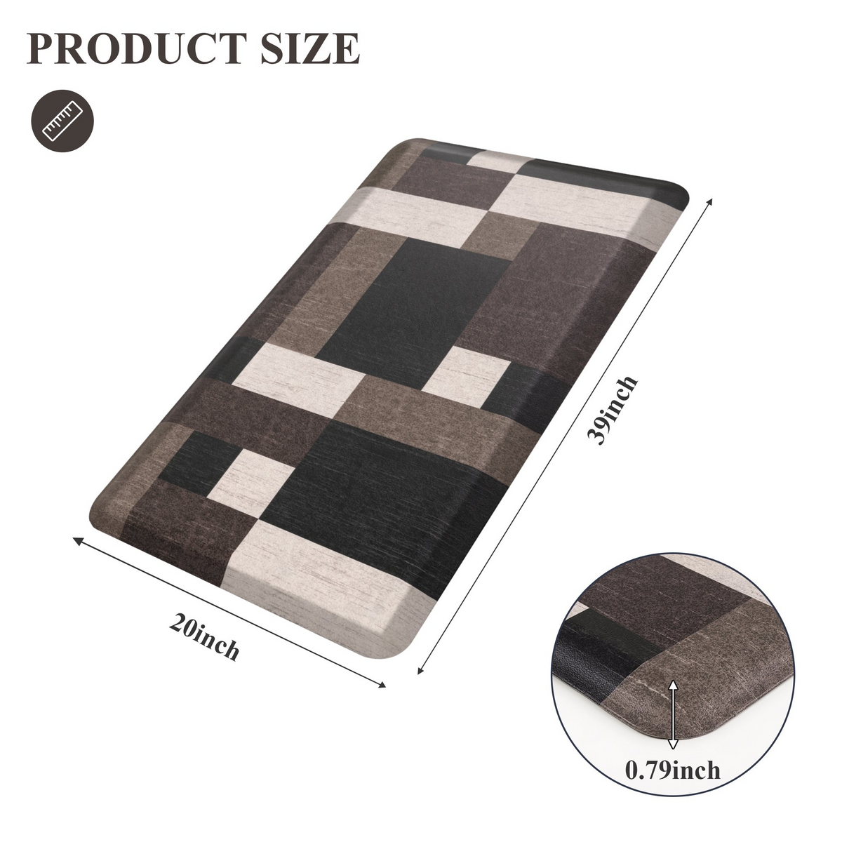 MeyJey 4/5 Inch Thick Anti Fatigue Kitchen Rug, Non Slip Waterproof Floor Mats for Kitchen Sink Laundry Office
