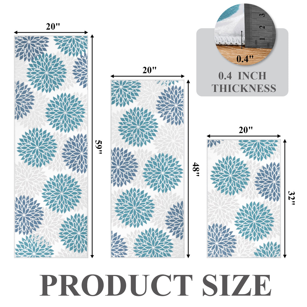 MeyJey Kitchen Rug Anti-Fatigue Mat Set for Kitchen, 2 Piece Non-Slip Waterproof Comfort Cushioned Floor Mats 20"x31.5"+20"x59"