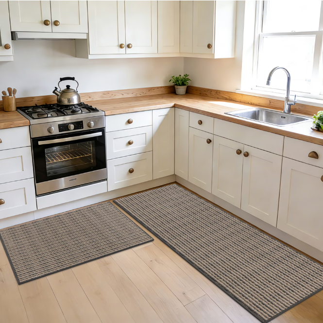 MeyJey Kitchen Rug Set 2 Piece, Non Slip Kitchen Floor Mats Machine Washable Mats for Home Floor and Living Room