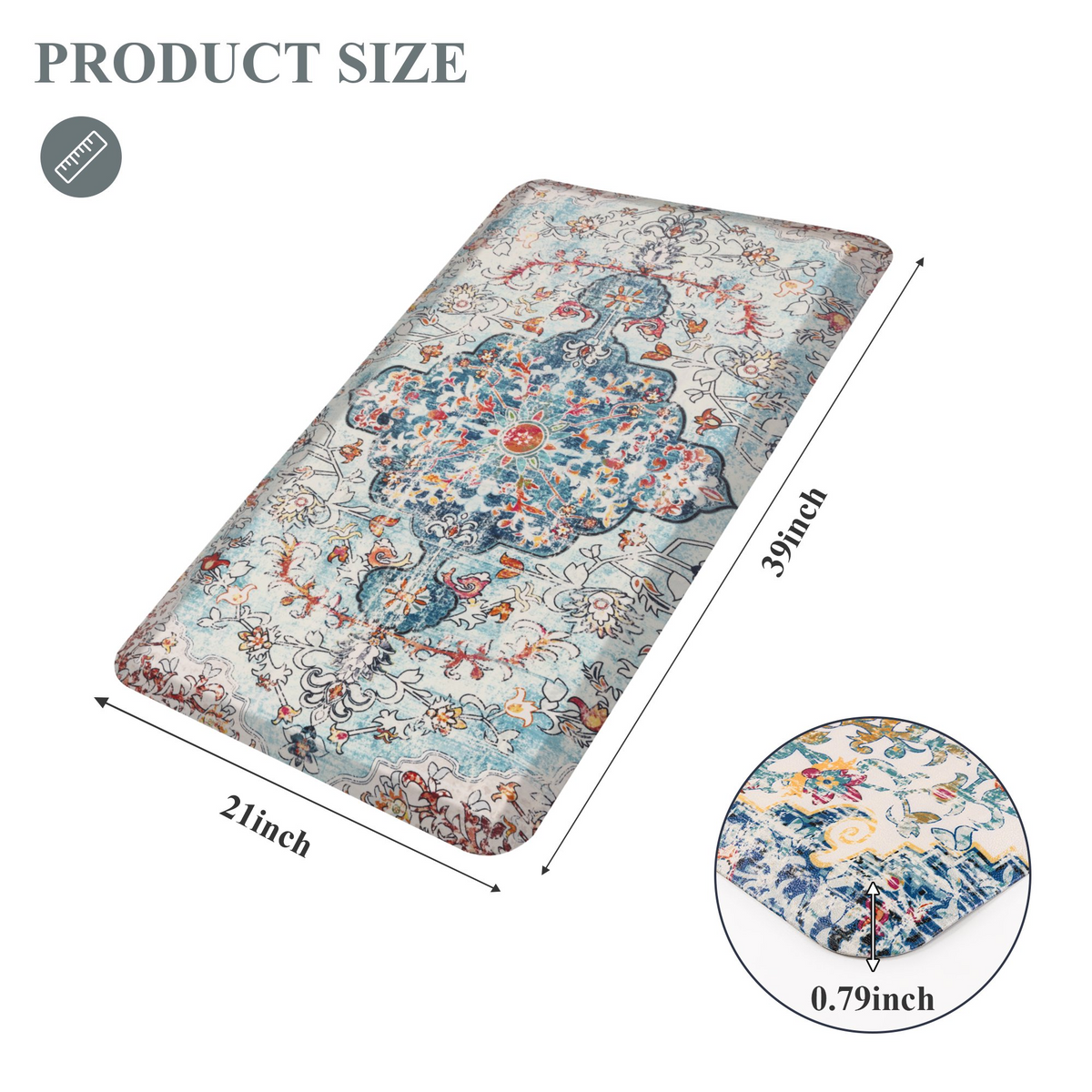 MeyJey 4/5 Inch Thick Anti Fatigue Kitchen Rug, Non Slip Waterproof Floor Mats for Kitchen Sink Laundry Office
