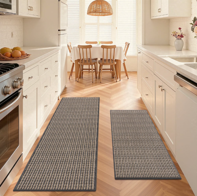 MeyJey Kitchen Rug Set 2 Piece, Non Slip Kitchen Floor Mats Machine Washable Mats for Home Floor and Living Room