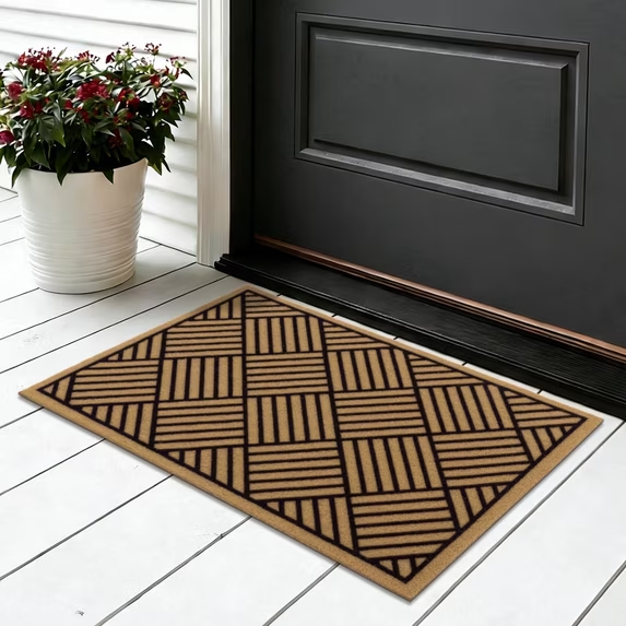 MeyJey Doormat Floral for Indoor Outdoor, Non Slip Door Mat Absorbent Utility Entryway Rug for Front Back Door, Dirt Trapper, All Season