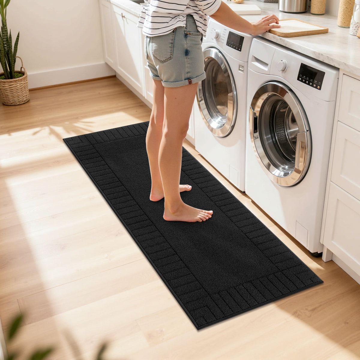 MeyJey Kitchen Rug Set 3 Piece, Non Slip Kitchen Floor Mats Machine Washable Mats for Home Floor and Living Room