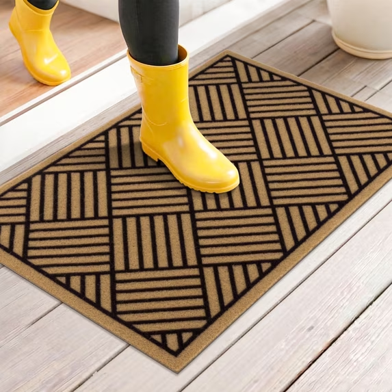 MeyJey Doormat Floral for Indoor Outdoor, Non Slip Door Mat Absorbent Utility Entryway Rug for Front Back Door, Dirt Trapper, All Season