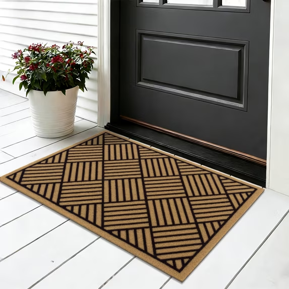 MeyJey Doormat Floral for Indoor Outdoor, Non Slip Door Mat Absorbent Utility Entryway Rug for Front Back Door, Dirt Trapper, All Season