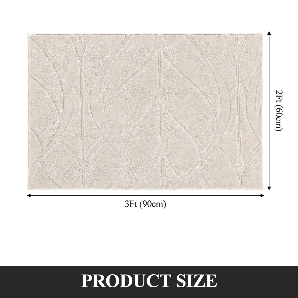 MeyJey Small Shag Area Rug for Living Room Modern Geometric High-Low Cut Machine Washable Rugs for Bedroom Dinning Room Office Decor Non-Slip Soft Carpet