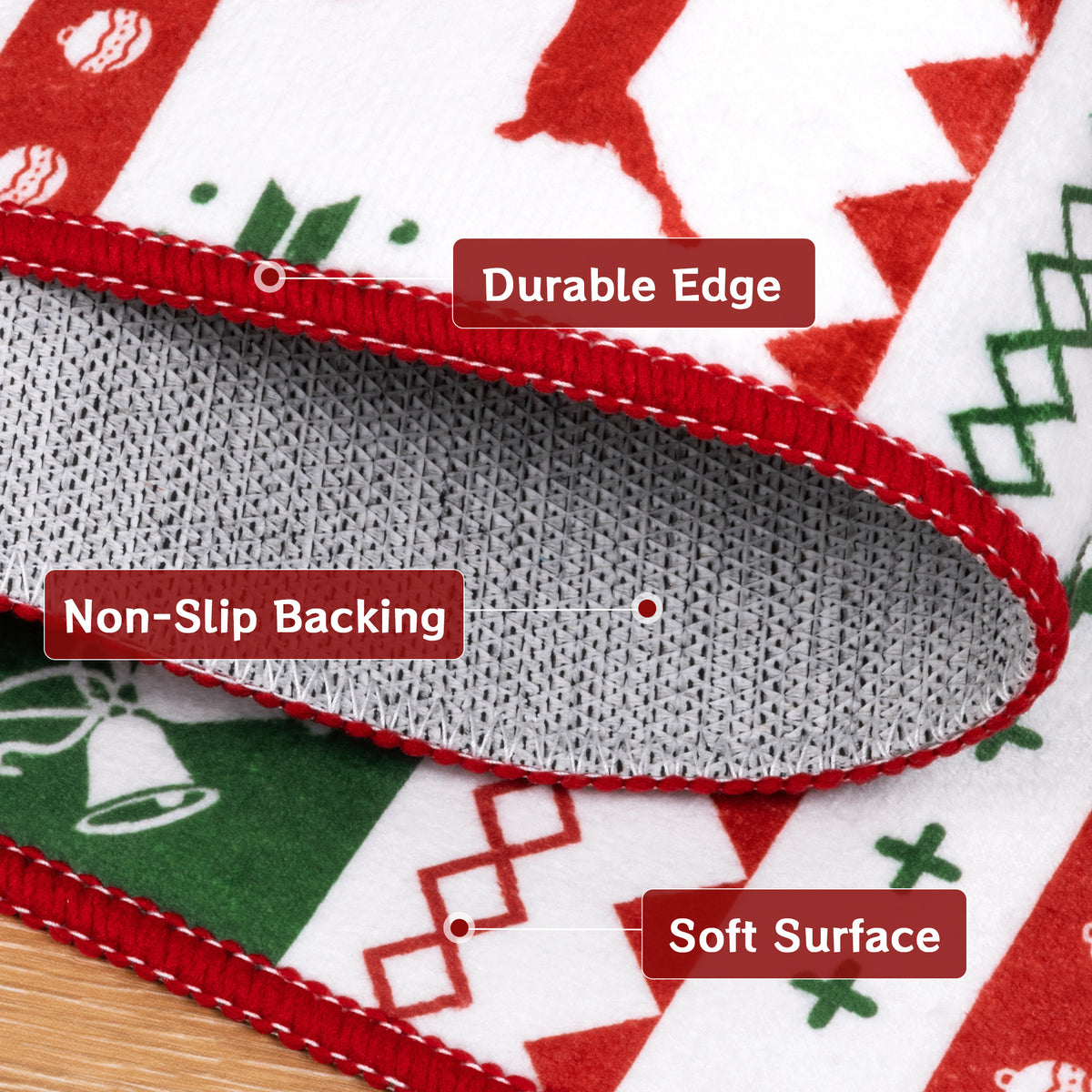 Christmas Runner Rug Non-Slip Washable Kitchen Rug, Winter Xmas Holiday Farmhouse Door Mat Entryway Rug Carpet Runner Decorations for Hallway Laundry Room Entrance
