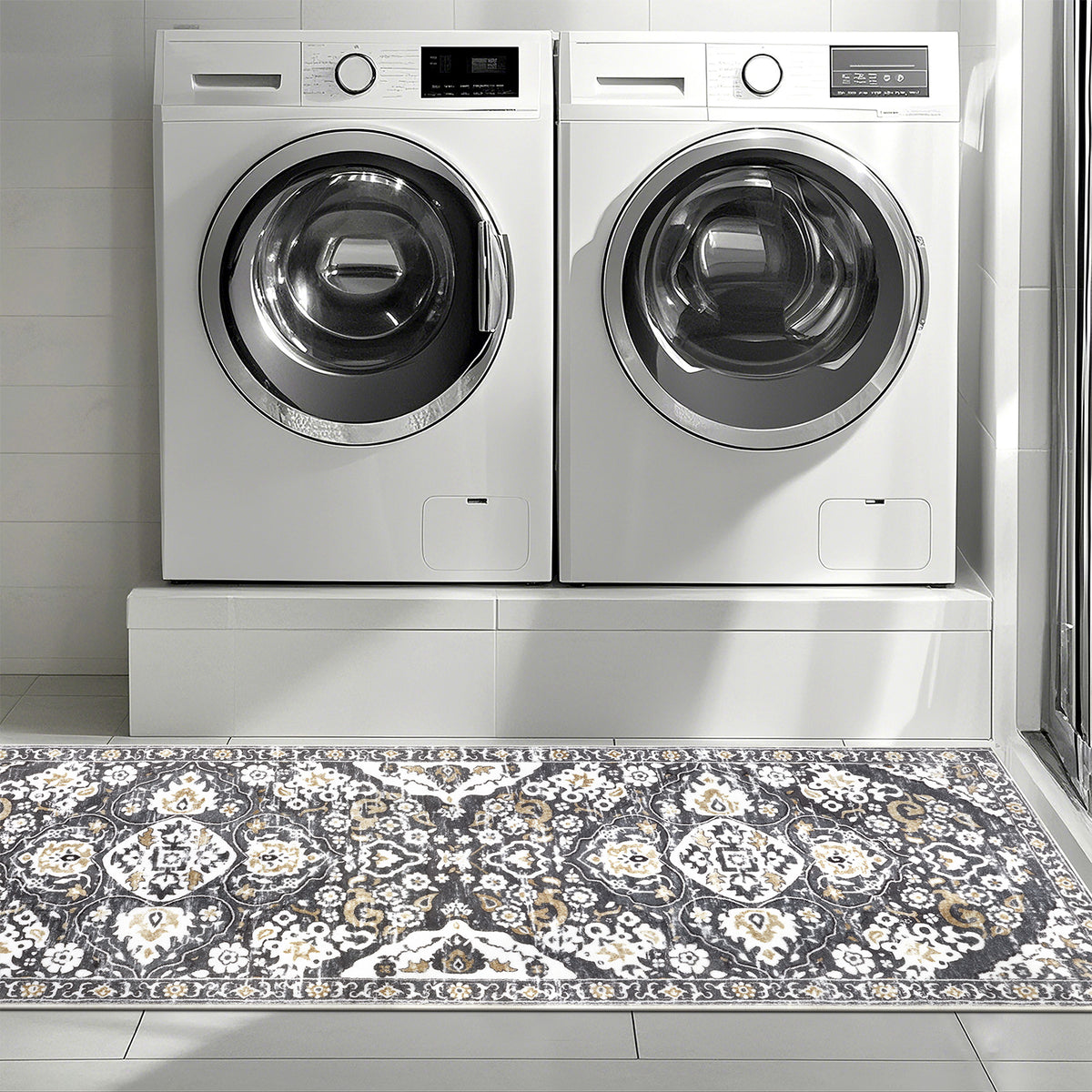 MeyJey Boho Indoor Hallway Runner Rug, Oriental Non Slip Machine Washable Area Rug Distressed Vintage Floor Carpet for Bedroom Kitchen Dinning/Living/Laundry Room