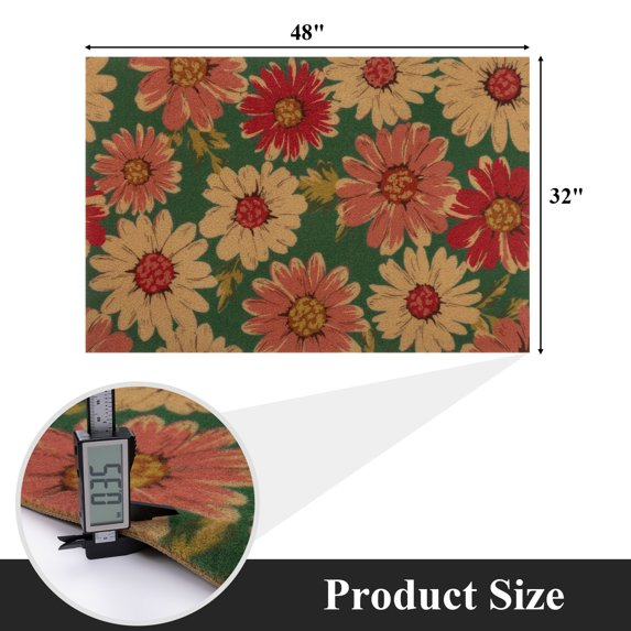 MeyJey Doormat Floral for Indoor Outdoor, Non Slip Door Mat Absorbent Utility Entryway Rug for Front Back Door, Dirt Trapper, All Season
