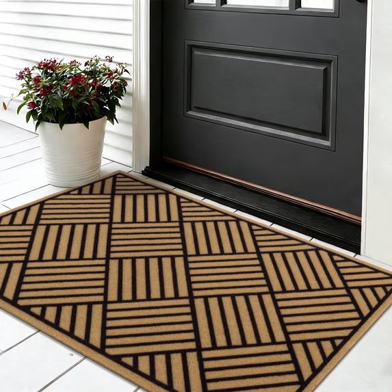 MeyJey Doormat Floral for Indoor Outdoor, Non Slip Door Mat Absorbent Utility Entryway Rug for Front Back Door, Dirt Trapper, All Season
